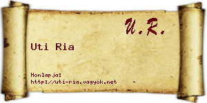 Uti Ria névjegykártya